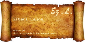 Sztari Lajos névjegykártya